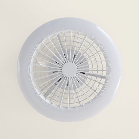 Ventilador de Techo con luz Silencioso DC Angin Transparente Mando a Distancia Pequeña (hasta 10 m²) Blanco ø45 cm