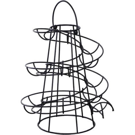 Support de distributeur dœufs en spirale en métal pour œufs de poule, support de rangement autonome en fil de fer, noir (1/5)