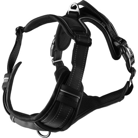 Harnais réglable et réfléchissant pour Chien Balou Noir XL (1/5)