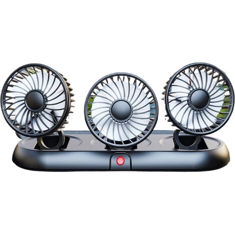 Ventilateur 3 Têtes Bureau & Voiture, 220° Réglable - Anti-Buée, Air Frais Toute l'Année, Alimentation USB/5V, Pliable et Silencieux (1/5)
