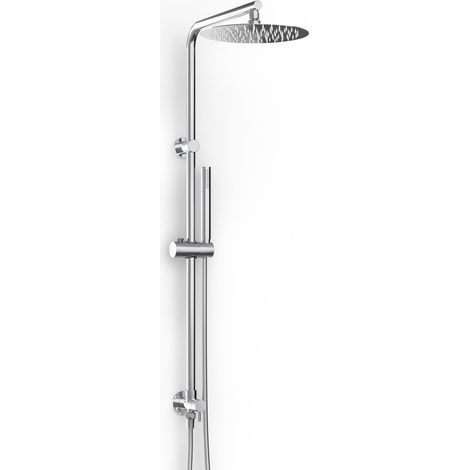 Metaform - Saliscendi Doccia con soffione e doccetta Satinata in Acciaio inox e ottone spazzolato Mod. Zeus satin (1/3)