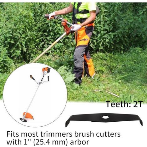 Lame de débroussailleuse universelle - - 2 pièces - 12" diamètre - 2 dents - Acier trempé (1/5)