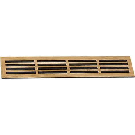 Itar – Grille aération VMC en chêne brut à encastrer – Longueur 400 mm – Encastrement 393 x 73 mm – Profondeur 10 mm – Finition brute