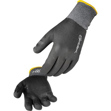 10 paires gants nitrile tout enduit SINGER SAFETY NYMFIT02 - Noir - 9 (L) (1/2)