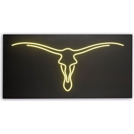 Déco, Tableau led Tazos animal avec corne - Mantra Noir en Wood, MANTRA (1/5)