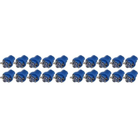Adatto per confezioni da 20 lampadine per cruscotto auto, lampadine a LED T5 B8.5D a cuneo per quadro strumenti, DC 12V.