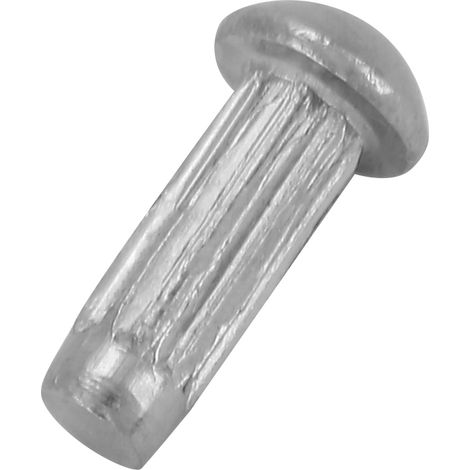 100 rivets à tête ronde en acier inoxydable M2 avec tige rainurée (M26) (1/5)