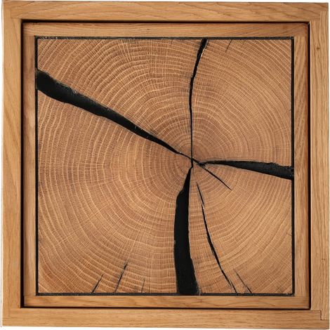 Étagère Murale en chêne Massif huilé avec Porte en Bois 34 x 34 x 20 cm (1/3)