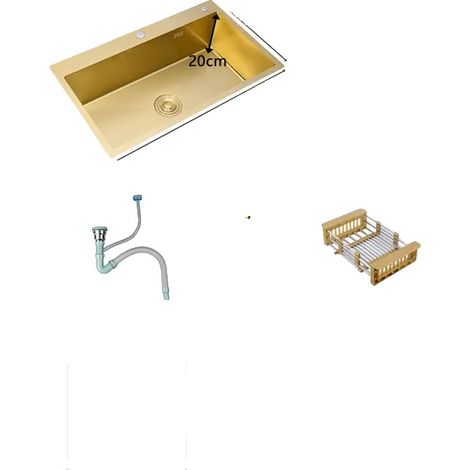 Fregadero de acero inoxidable, de un solo seno, 53x43cm (1/2)