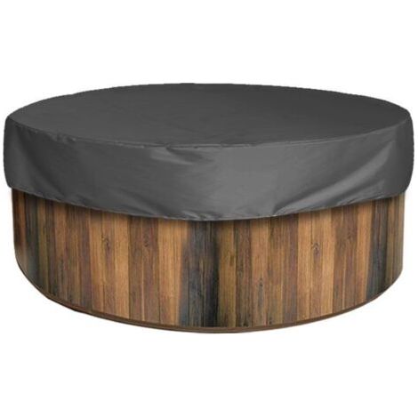 RHG Couverture de Bain à Remous Rond Extérieur Housse de Protection Anti-Poussière Étanche pour Piscine Résistante Aux UV pour Meubles de Jardin de Baignoire à Remous Spa-Black  (160 x 90cm) (1/5)