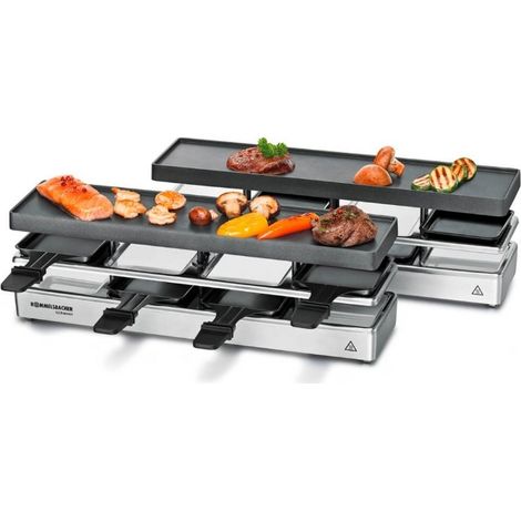 ROMMELSBACHER RC 1600 - Raclette grill fun pour 4+4 (grill de table, pour 8 personnes, extensible, couvercle de parking, grille de aluminium moulé sous pression, avec revêtement antiadhésif) (1/5)