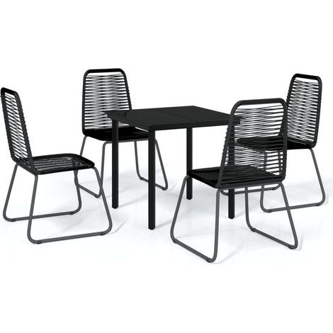 Maison Exclusive - Ensemble à manger de jardin 5 pcs Noir