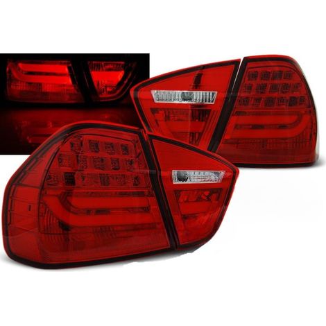 Paire de feux arriere BMW serie 3 E90 Berline 05-08 LED BAR rouge (1/4)
