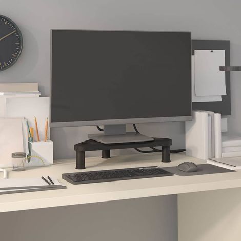 Support de moniteur - Réhausseur d'écran d'angle Noir 49x28x10,5 cm BV935627 - BonneVie (1/5)
