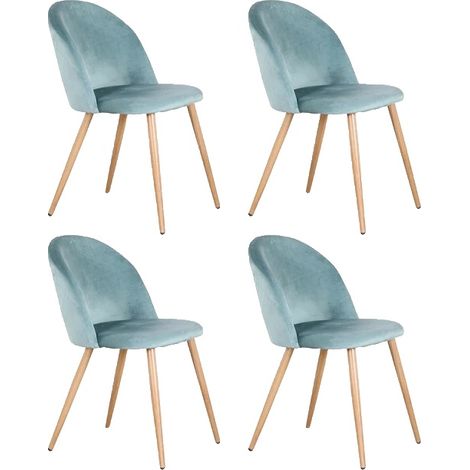 Sillas de comedor, terciopelo suave, diseño moderno, color verde. (1/2)