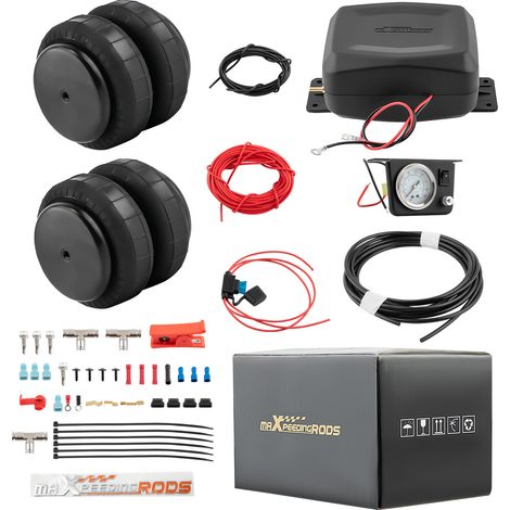 2X Federbalg Standard 2500LBS + 12V Kompressor Controller Kit For Pickups Vans (1/5)