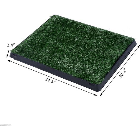 Tapis d'herbe artificielle pour chien, intérieur et extérieur, avec plateau, pour l'apprentissage de la propreté des chiots, 51 x 63 cm (1/5)