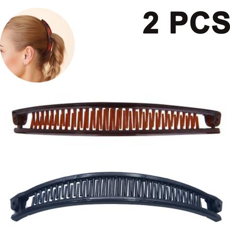 Clip Banane - 15 cm - Denture Dense - Pour Cheveux Épais ou Bouclés - Fixation Sécurisée - 2 Pièces (1/5)