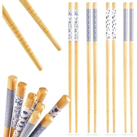Ensemble de 8 baguettes à sushi en bambou pour la cuisine asiatique (1/5)