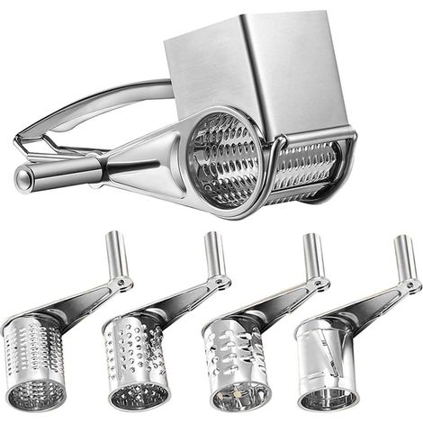 Râpe à fromage rotative manuel acier inoxydable 4 rouleaux (1/4)
