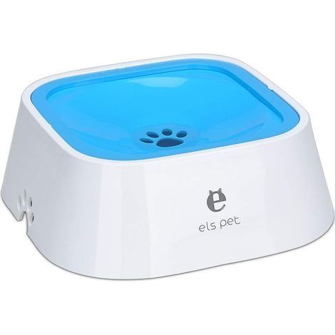 Gamelle flottante pour animal domestique - 1,5 l - Fontaine à eau lente - Sans déversement - Anti-débordement - Anti-étouffement - Gamelle automatique pour chien, chat, chiot - Bleu (1/5)
