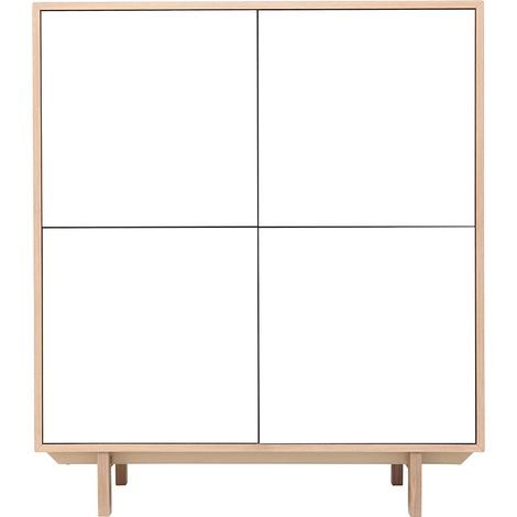 Highboard skandinavisch Holz Weiß 125 cm SID