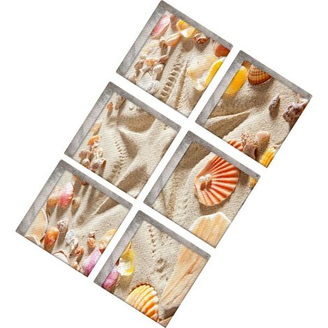 6 Pièces Autocollant Antidérapant pour Motif Plage en PVC (1/5)