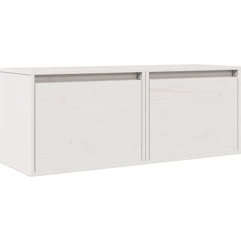 Set di 2 eleganti pensili da parete per sala da pranzo 45 x 30 x 35 cm realizzati in legno di pino bianco 020048064
