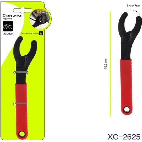 TRADE SHOP - Chiave Conica Regolabile Per Movimento Centrale Bici Strumenti Riparazione Xc-2625 -