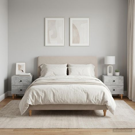 vidaXL Bedside Cabinet 2 pcs Concrete Grey 43 x 34.5 x 48 cm (1/5)