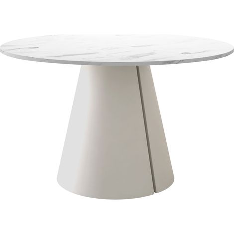 Mesa Oswego 168, Mármol blanco, 76x0x0cm, Alargamiento, Aglomerado laminado, Metal