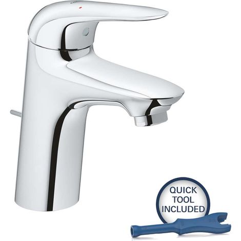 Grohe Waschtischarmatur New Wave M Wasserhahn für Bad Waschbeckenarmatur chrom (1/4)
