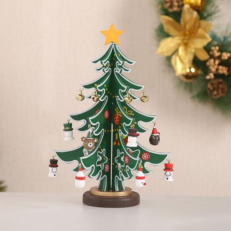 Calendrier de L'Avent 2025, Mini Sapin de No毛l en Bois pour D茅corations No毛l Table Cadeaux Enfants - XS (1/2)