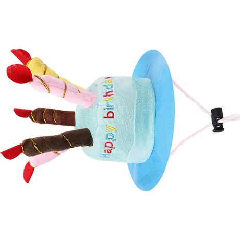 Chapeau d'anniversaire pour chien, mignon, amusant et innovant, ajustable, pour chat, idéal pour les fêtes d'anniversaire et les photos (bleu). (1/4)