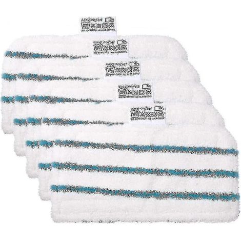 5 tampons en microfibre lavables AURA pour balais vapeur Black & Decker -tt (1/5)