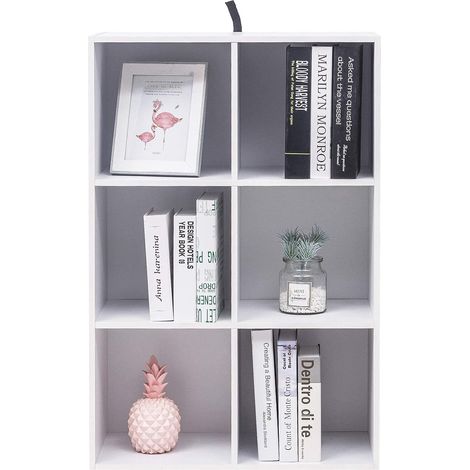 WOLTU Libreria Scaffale Bianca Mensola di Legno da Esposizione per Casa Ufficio 89 cm