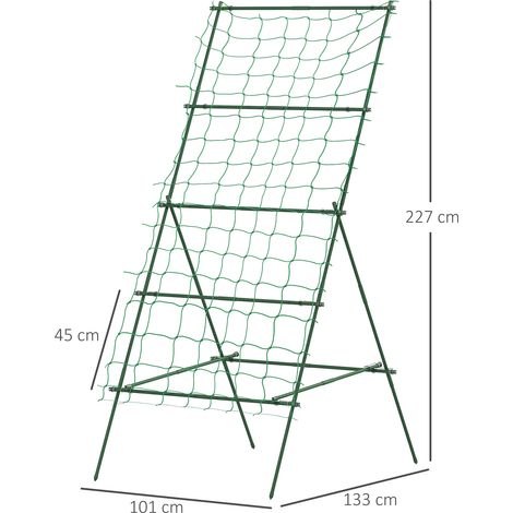 Treillis en acier à emboîter, antirouille, support en forme de A pour plantes grimpantes, 101 x 133 x 227 cm, treillis de jardin, treillis pour légumes, fleurs, plantes grimpantes, vert (1/5)
