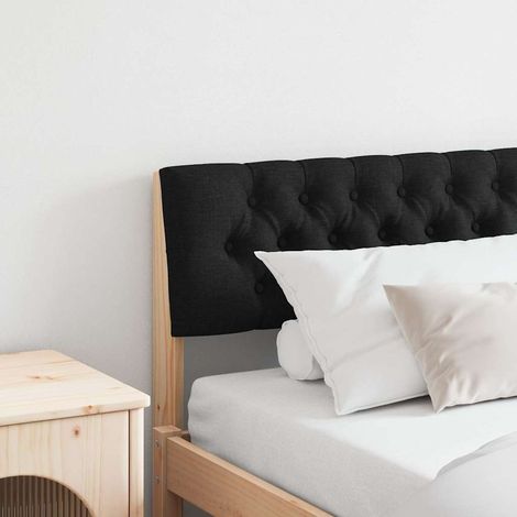 Gepolstertes Kopfteil Schwarz 200 cm Massives Kiefernholz
