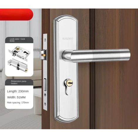 (Type G) Serrure de porte en bois pour appartement/chambre, antivol, avec clé. (1/5)