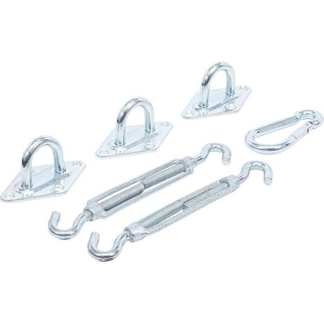 Jeu de Montage de Voiles d'Ombrage 6 pcs - Acier Inoxydable, Résistant et Facile à Installer, Pro - D-Work (1/5)