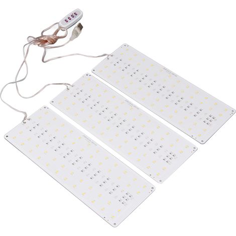 Ruban LED culture plante sous meuble spectre complet variateur 3000K rouge 620nm minuterie 8H 12H 16H USB 5V serre 3 têtes (1/5)