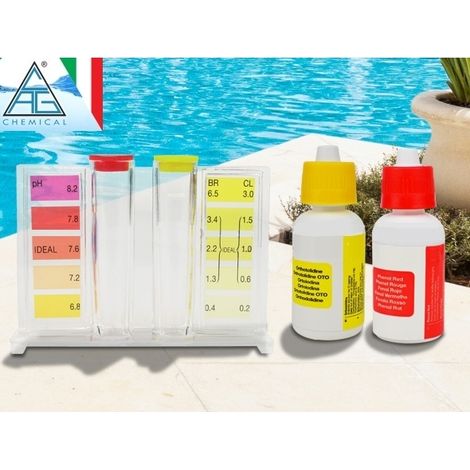 Test / Tester valori acqua piscine 2in1 cloro e ph con reagenti