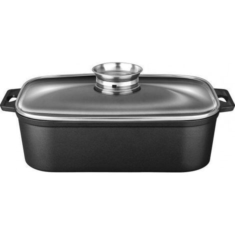 Mpm Fuente de horno multifuncional negra 7 litros