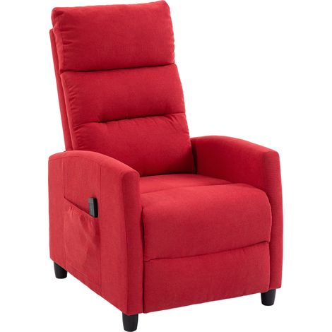Poltrona Massaggiante 66x91x108 cm Reclinabile a 160° con Poggiapiedi e Telecomando in Ciniglia Rosso Vino (1/5)