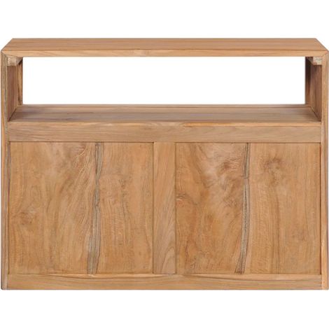 Commode 2 portes 1 niches teck massif clair Aqua (1/3)