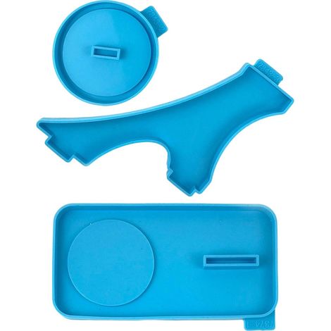 Support de pot de fleurs en silicone fait main bleu (1/5)