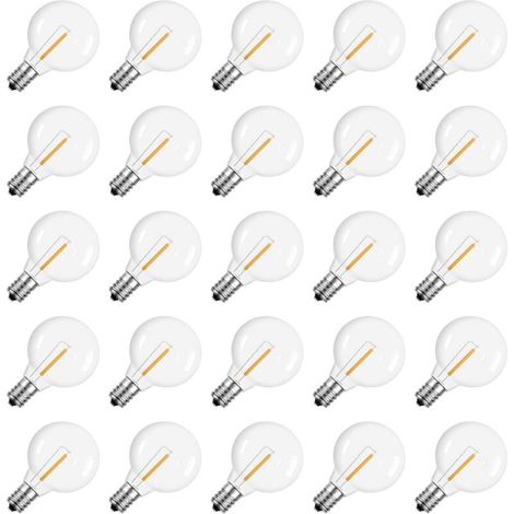 Lot de 25 Ampoules LED G40 – E12 1W Blanc Chaud Guirlande (1/5)