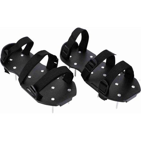 Enowelir Paire de Semelles de Ventilation pour Gazon I aérateur de pelouse I Amélioration de la qualité du Sol I 13 Clous en Acier I Réglable Jusqu’à la Taille 46 et sur Toutes Les Chaussures I 30×13× (1/5)