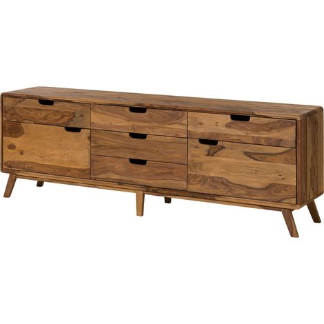 Sideboard Sheesham Massivholz natur sandgestrahlt 200x40x65 (BxTxH) MALMÖ 2 230 Massivmoebel24 (1/5)