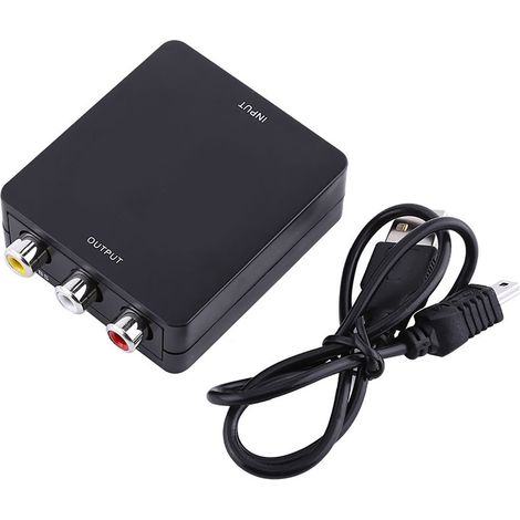 Convertisseur HDMI vers RCA CVBS Audio Vidéo Composite Noir 720p/1080p (1/5)